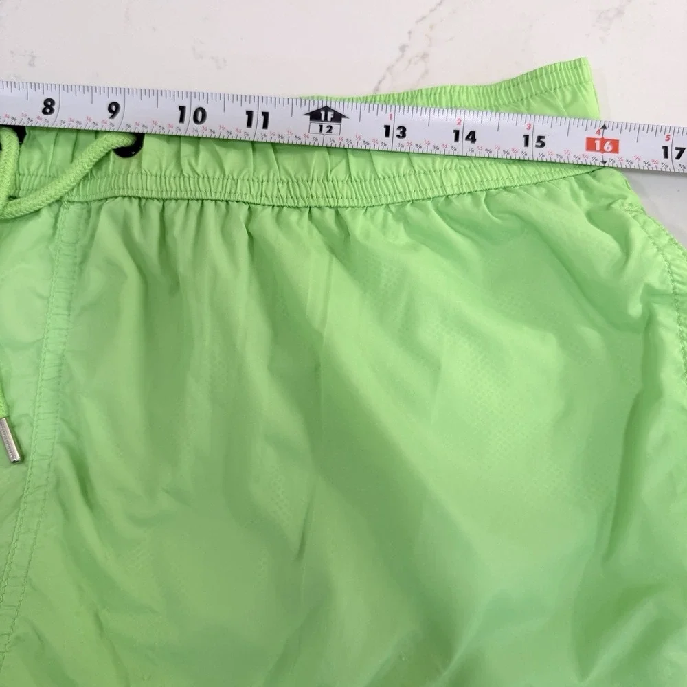 Moncler Boxer Mare Swim Shorts Neon Green Logo Patch Mesh Lined XXL
